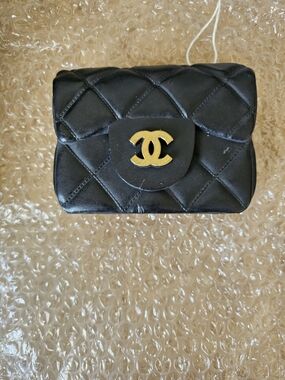 CHANEL Black Quilted  Mini Candle Handmade with Gold CC Emblem